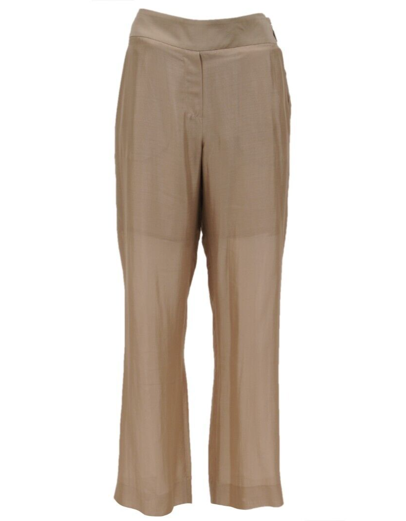【関税&送料込み】Brunello Cucinelli Suits Wide Leg Pants Brunello Cucinelli Womens Wide Zipped Pants US 8 IT 44 Brown