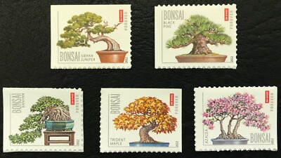 2012 #4618-22 - Forever - BONSAI TREES - Set of 5 Single Booklet