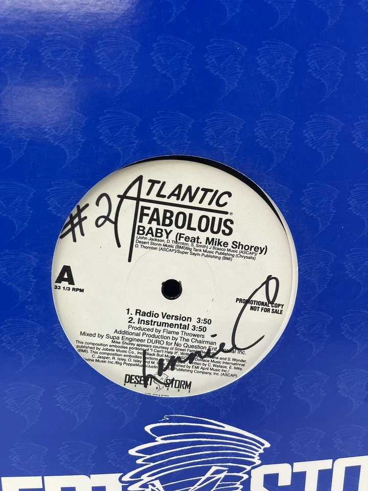Fabolous - BABY 12" Vinyl Promo! MIKE SHOREY, ATLANTIC - Image 2 of 2