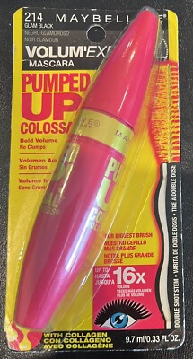 Maybelline Volume Mascara Express Pumped Up 214 Glam Black Washable - A0085