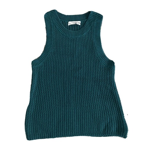 Anthropologie knit vest teal green xs 