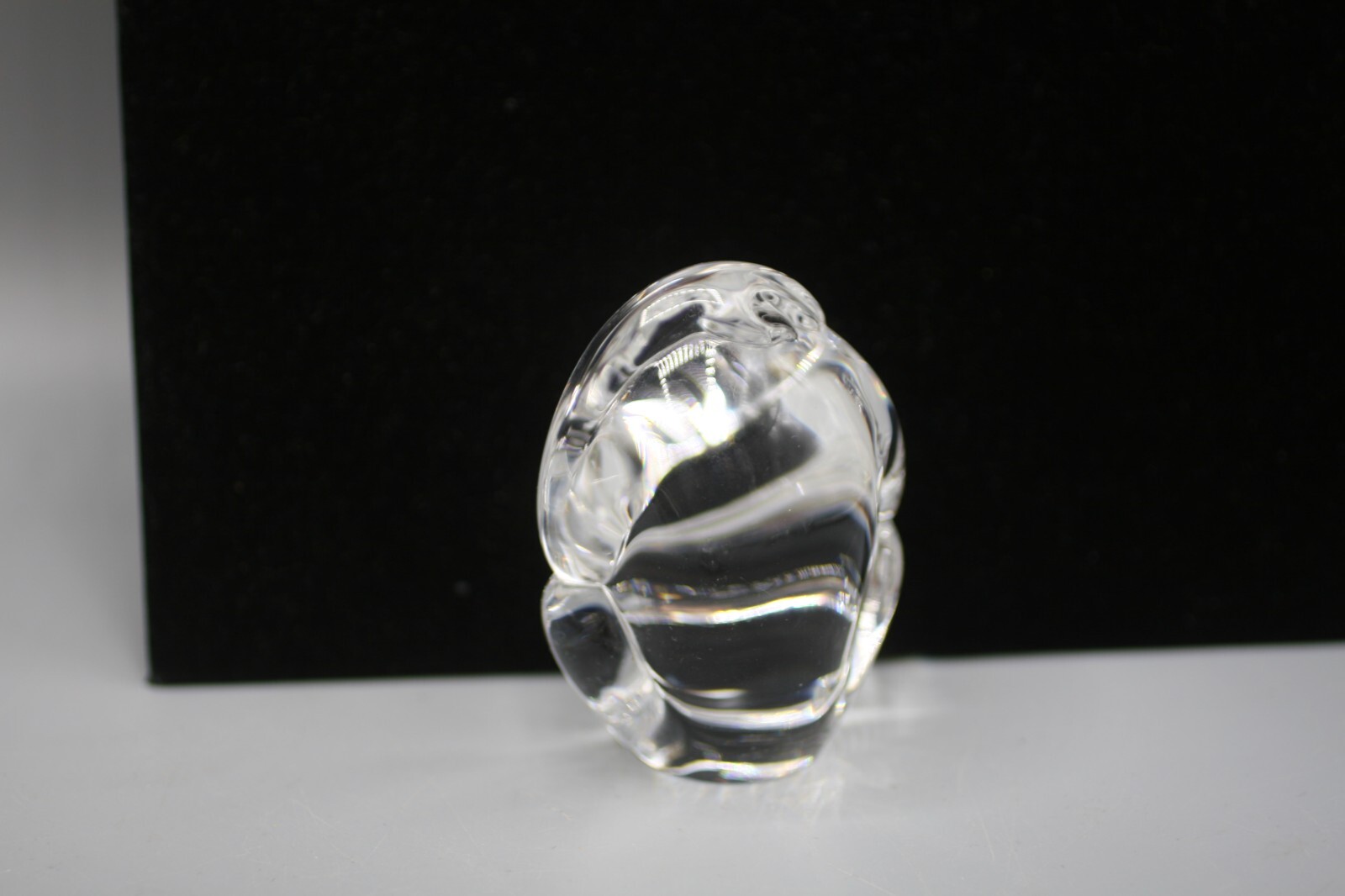 Steuben Crystal Glass Hand Cooler Paperweight Monkey Signed E1
