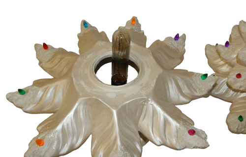 Vtg Atlantic Mold 26" Tall White Ceramic Christmas Tree Snow Covered Branches - Picture 6 of 7