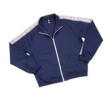Playboy Women’s Size Small Track Jacket Navy Blue Coat Side Stripe Zip Up New