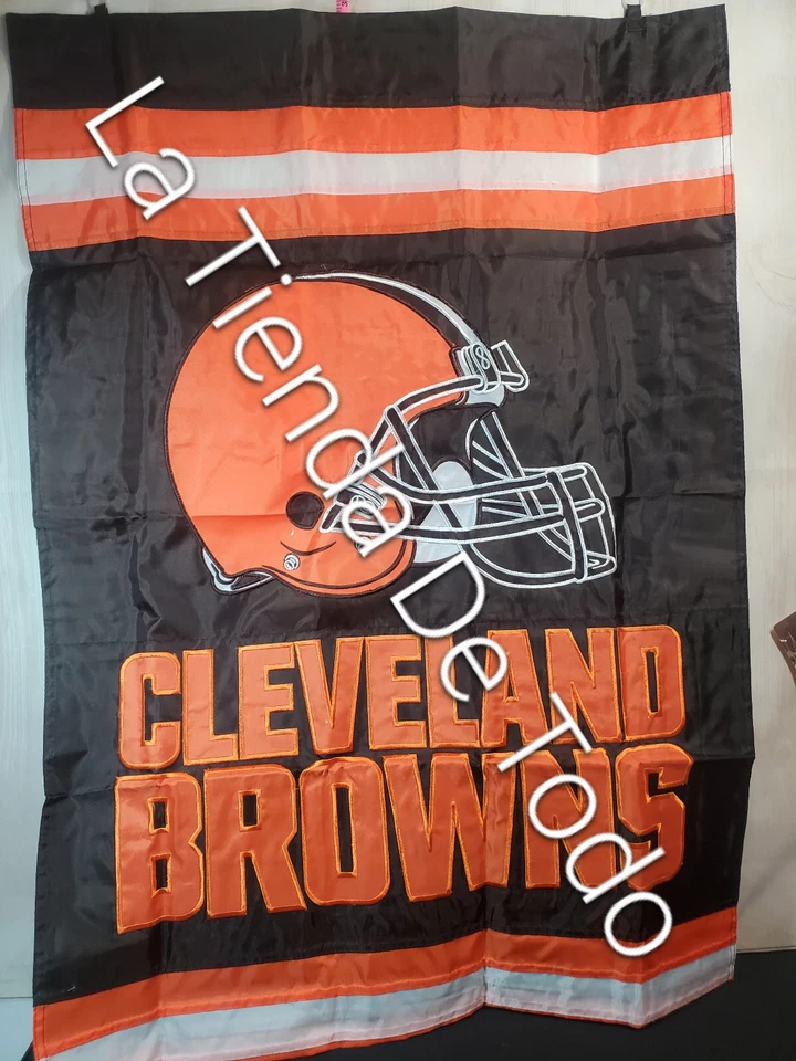 Bandera de patio exterior HD 44x28 BONITAMENTE BORDADA PARA FANÁTICOS DE LOS BROWNS CLEVELAND Foto 4 de 4