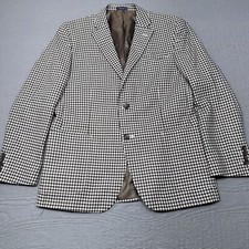 Stafford Blazer Mens 40S Short Slim Fit Brown Wool Single Breast Check
