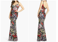 MAC DUGGAL 67473 EMBROIDER FLORAL LACE SWEETHEART BLACK MULTI GOWN sz 8