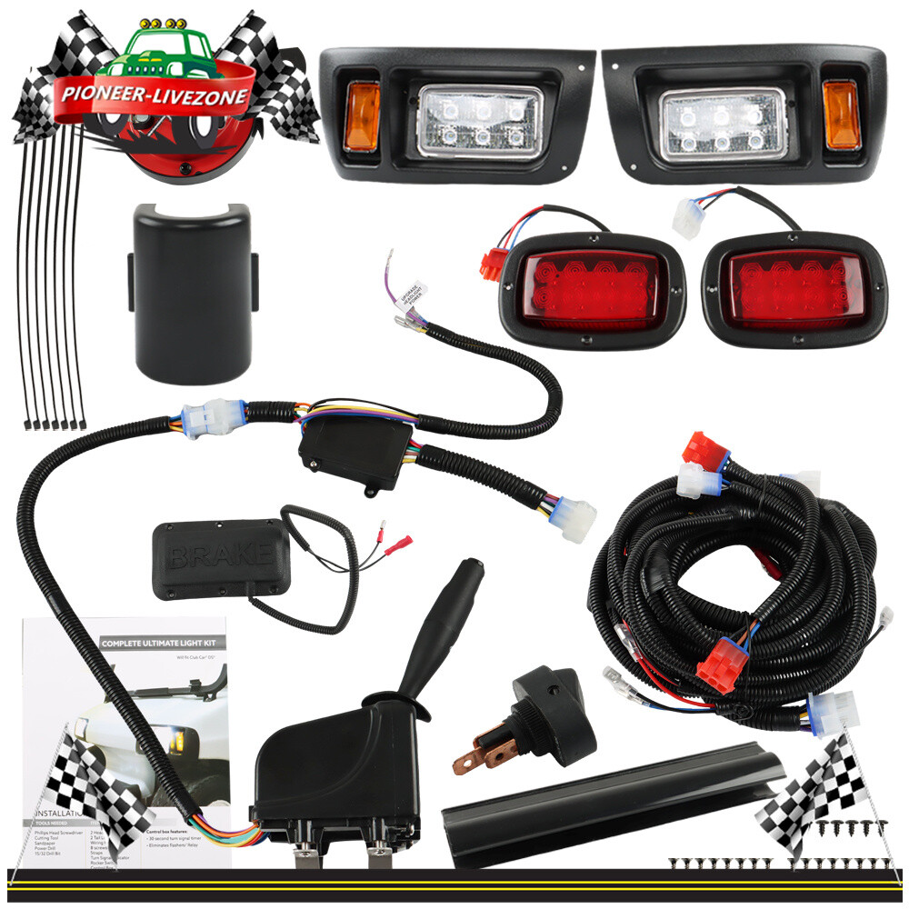 LED Golf Cart Deluxe Street Legal Light Kit For Club Car Acc