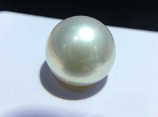 Huge 14mm natural south sea genuine white round loose pearl AAA 878D8