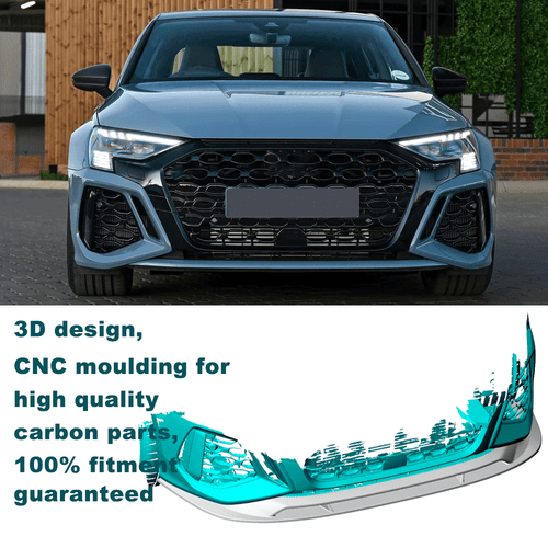 Labio delantero Dry Carbon labio del alerón espada alerón alerón delantero para Audi RS3 8Y  - Imagen 18 de 18