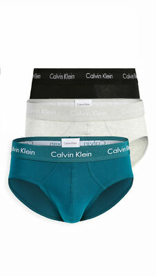 Calvin Klein Men's NU2661923 Cotton Stretch 3-Pack Hip Brief Size L