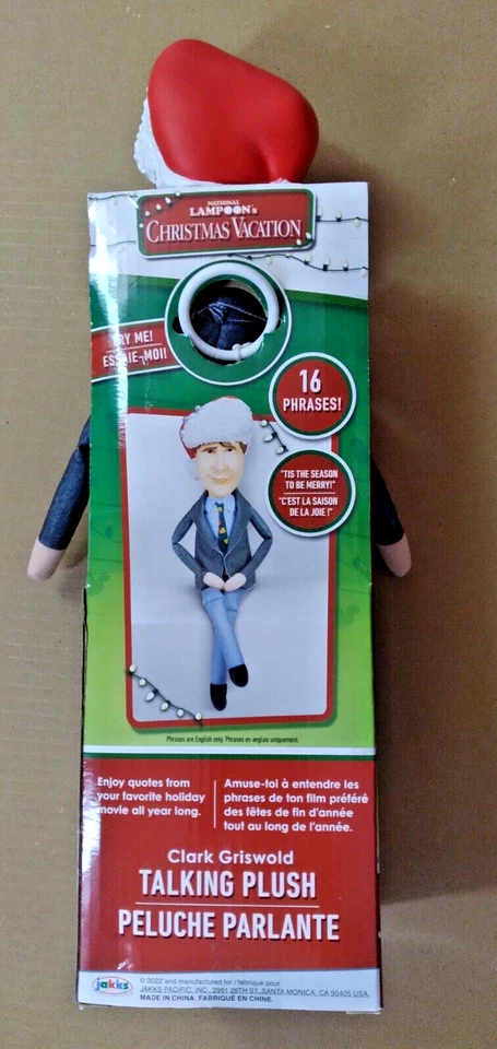 全新 12 英寸 Clark Griswold 圣诞假期 会说话 毛绒拉绳 - 16 短语 — 第 2/4 张图片