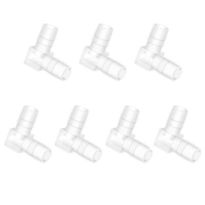Pack of 7 3/4 in Hose Barb 90 Degree Elbow L Fitting Plastic 2 Way Equal