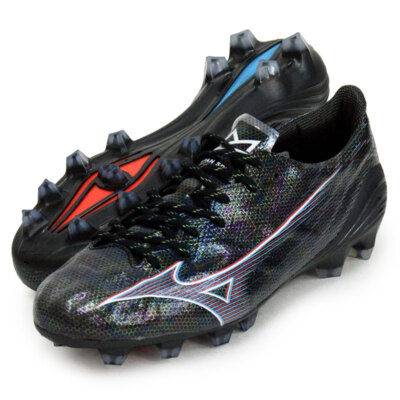 ⭐︎美品【ミズノα JAPAN　ブラック×イグニッションレッド×ブルー23.0㎝】 Mizuno Soccer Cleats Mizuno Alpha JAPAN BLACK / IGNITION RED