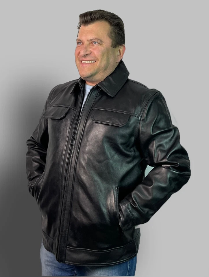 MSRP PERRY ELLIS PORTFOLIO REAL LAMB LEATHER OPEN BOTTOM LINED JACKET S-XXL - Image 4 of 4