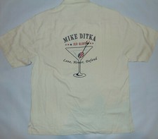 Mike Ditka Chicago Bears NFL Button Front Short Sleeve Shirt Size Small SILK NEW