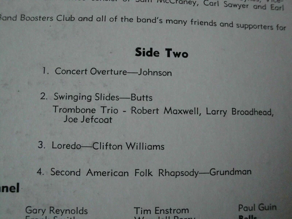 CHOCTAW COUNTY HIGH SCHOOL CONCERT BAND BUTLER, ALABAMA 65-66 VINYL LP MONO EX - Image 4 of 4