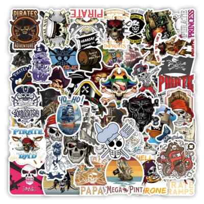 50 Cool Pirate Stickers for Laptop Water Bottle Phone Case Hydroflask ...