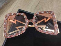 Oversized Glam Rhinestone Sparkle Sunglasses Elton John Costume Lightning Bolt