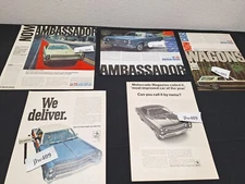 5 Vintage 1967 AMC AMBASSADOR ADS Original Print Ad Literature