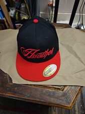 Heathen 210 Fitted Hat. Flat Bill Red And Bla...