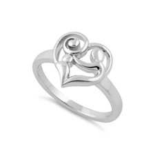 925 Sterling Silver Mom And Child Heart Ring A lovely Christmas Gift