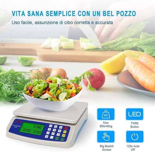 Balanza De Cocina Electrónica Acero Precisión Hasta 40 KG - Imagen 5 de 9