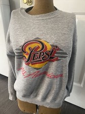 VTG Pepsi Men's Apparel America Sweatshirt Gray Made in USA Size M-L 80s 90s