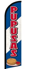 PUPUSAS - Windless Swooper Feather Flag 2.5x11.5 ft Tall Banner Sign bf