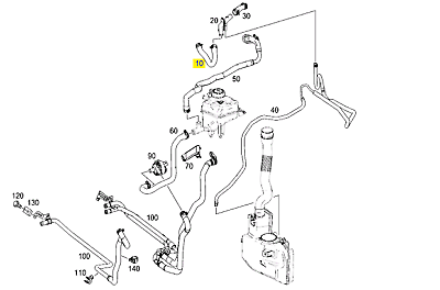 Genuine Mercedes-Benz ML GLE GL Hose From Engine To Heat Exchanger 