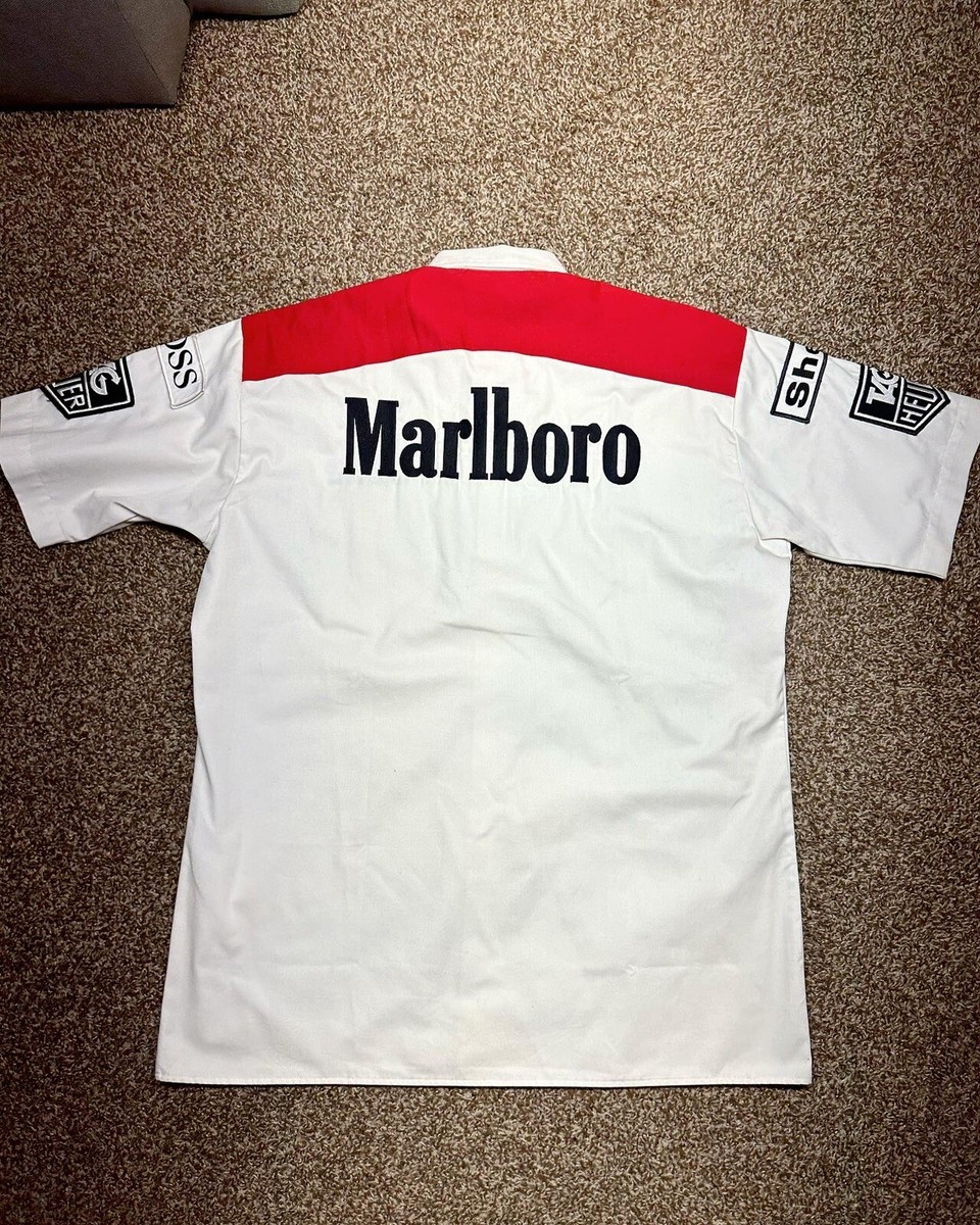 F1 Formula One Pit Crew Shirt Vtg McLAREN MARLBORO HONDA Senna