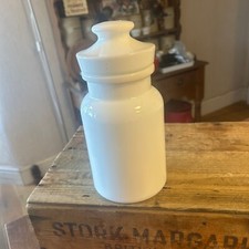 Vintage Tall White Glass Nestle Lidded Storage Jar – Retro – Great!