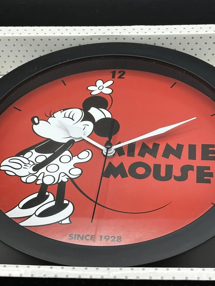 Disney Classic Minnie Mouse Since 1928 Plastic Wall Clock 9.5” SCA00R7DSY Red  - Image 2 of 4