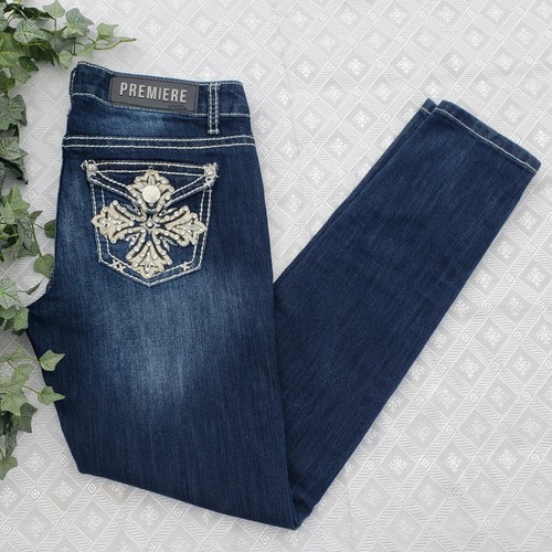 Embellished Rhinestones Blue Denim | eBay