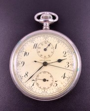 Leonidas Taschenuhr Chronograph Schaltrad Militär U-Boot Marine 1930/40's