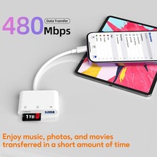 SD Card Reader for iPhone iPad, USB Camera Adapter Plug Digital Trail Camera SD