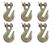 6x Clevis Grab Hook Tow Chain End G70 1/4" Flatbed Trailer Tie Down Hauling Rig