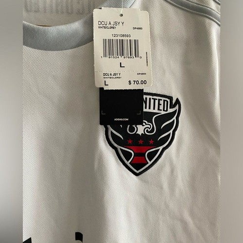 NWT D.C. United MLS White Away Adidas Soccer Jersey Youth Large - Picture 7 of 11