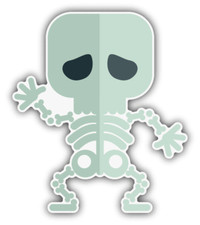Skeleton Kid Costume Cartoon Car Bumper Sticker Decal
