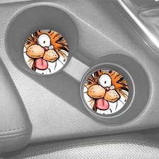 BILL THE CAT COMIC STRIP CUSTOM NEOPRENE RUBBER CAR COASTERS SET LOT OF 2