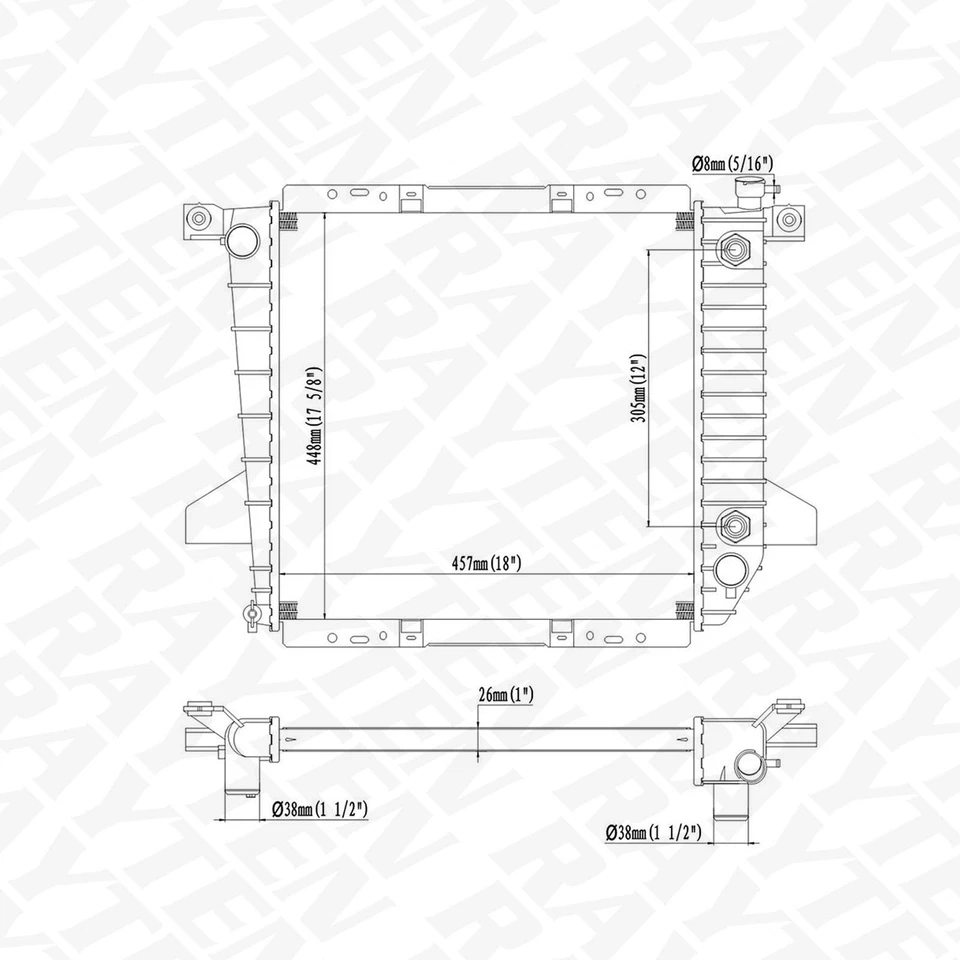 For 1995-1997 Ford F100 Ranger Mazda B2300 2.3L 4Cyl Radiator Aluminum Core 1726 Foto 3 de 4