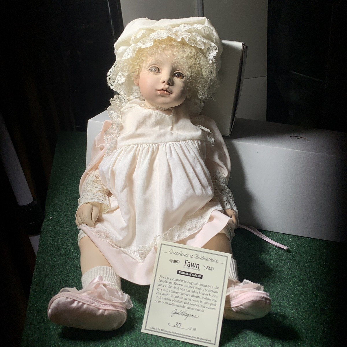 Dolls ★ Jan Hagara JAN HAGARA baby doll Fawn Blonde girl Lashes Gown Slippers