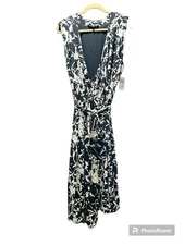 MYNT 1792 Sleeveless Black And White Woman’s Size 2X Wrap Dress New With Tags