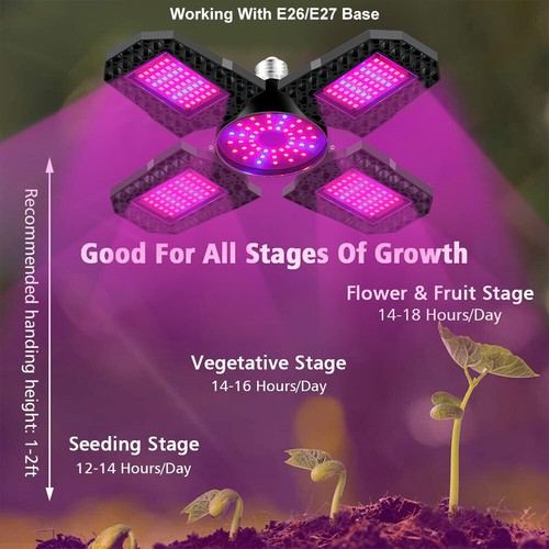 E27 LED Pflanzenlicht Glühbirne Vollspektrum Wachsen Pflanzenlampe Grow Light DE - Bild 12 von 16