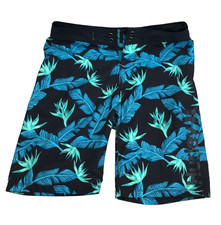 Hurley Mens size 29 Blue Hawaiian Print Board Shorts Swim Trunks pocket
