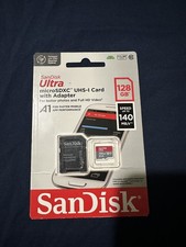 Sandisk Ultra 128GB MicroSD with SD Adapter A1 140MB/s Full HD Video New Sealed