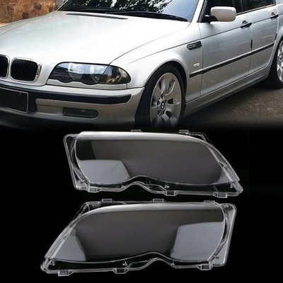 1Pair L&R Headlight Lense Clear Lens Cover For 2002-2005 BMW E46 3-Series 4-Door