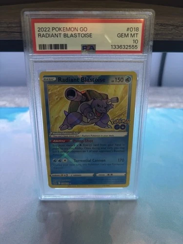 Pokémon TCG Radiant Blastoise Holo Card PSA 10 Pokemon Go 018/078 Gem Mint 2022