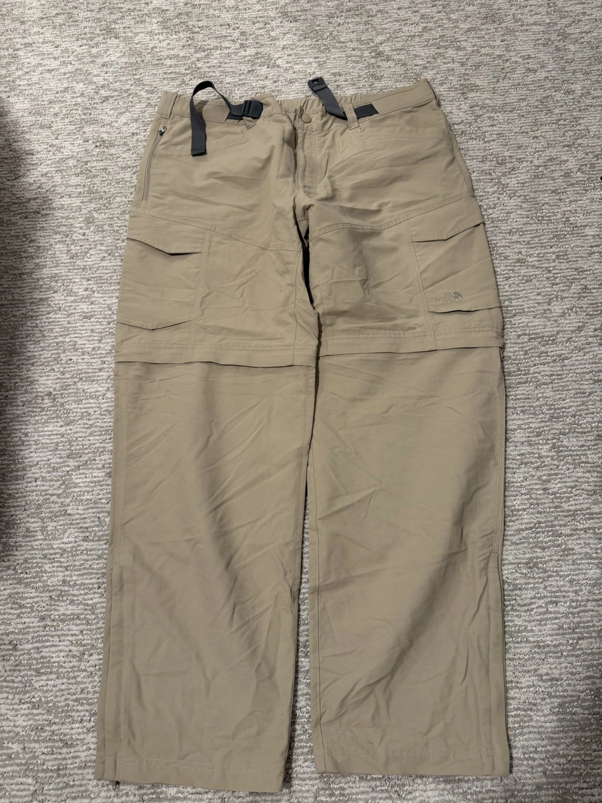 The North Face Pants Mens Size XL Khaki Convertible Zip-Off Hiking Nylon