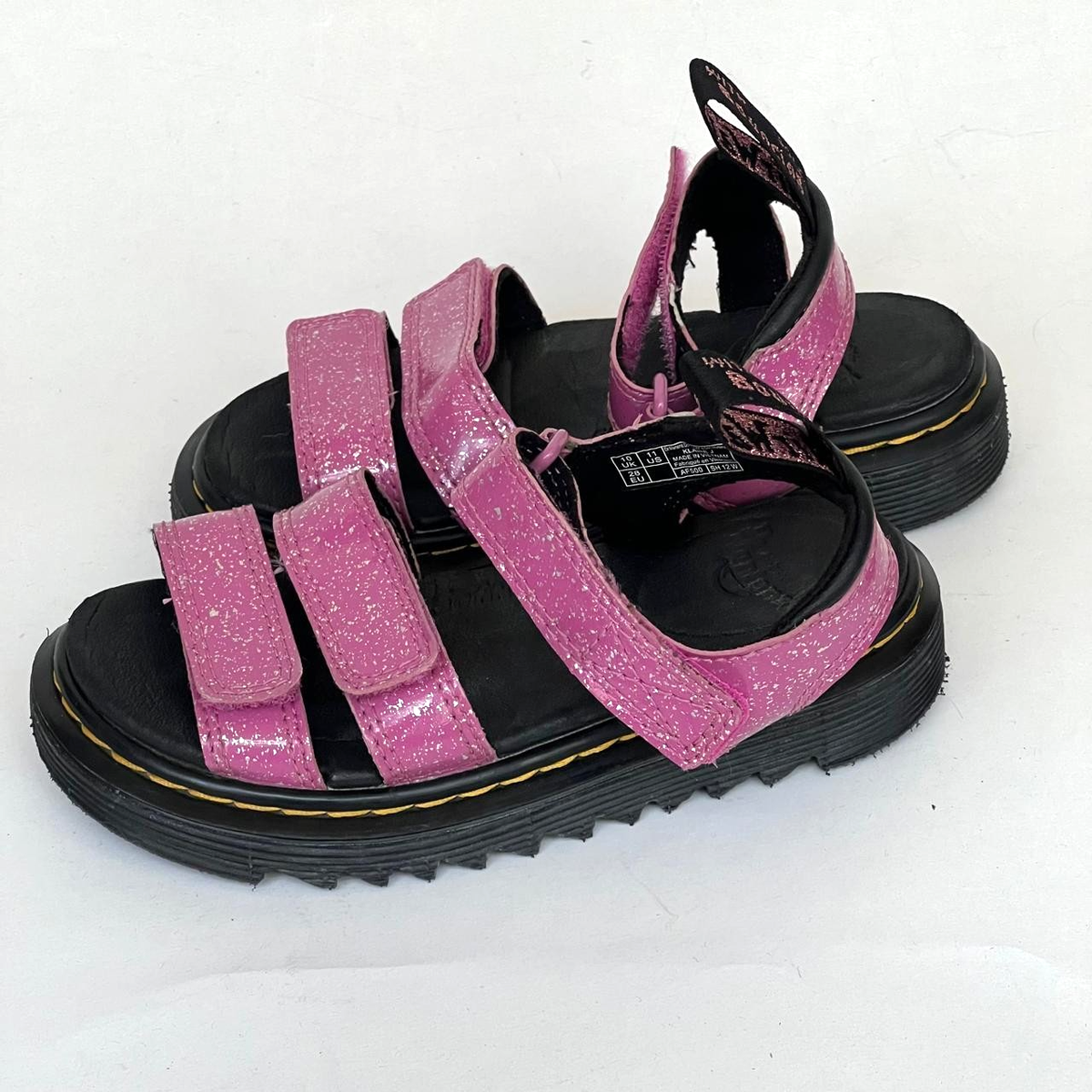 Pink Junior Dr Martens Sandals Martens Junior Klaire J Glitter